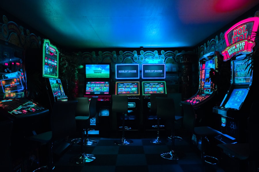 Neon arcade cabinets